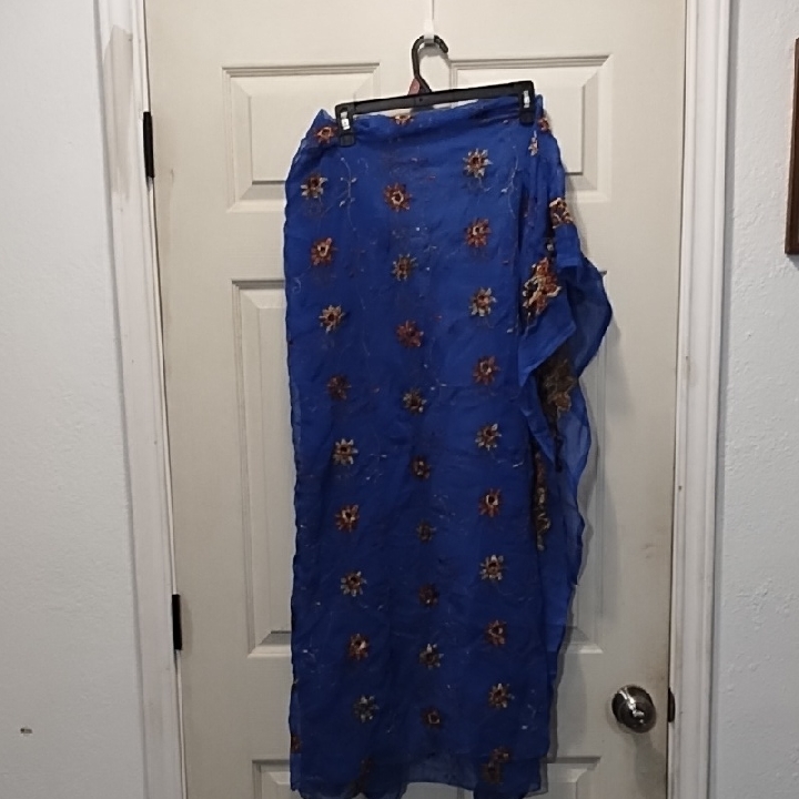 No Label Blue Floral Sarong